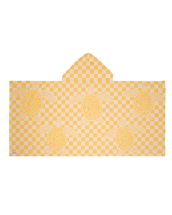 Checker Turtle Hooded Kids Bath Towel - Image 2
