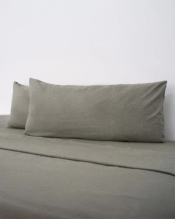 Classic Micro Twill Solid Melange Pillowcase Set Moss - Image 5