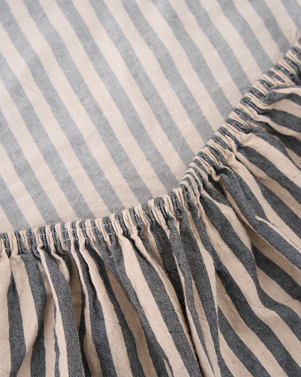 Classic Micro Twill Stripe Melange Sheet Set Steel Grey - Image 12