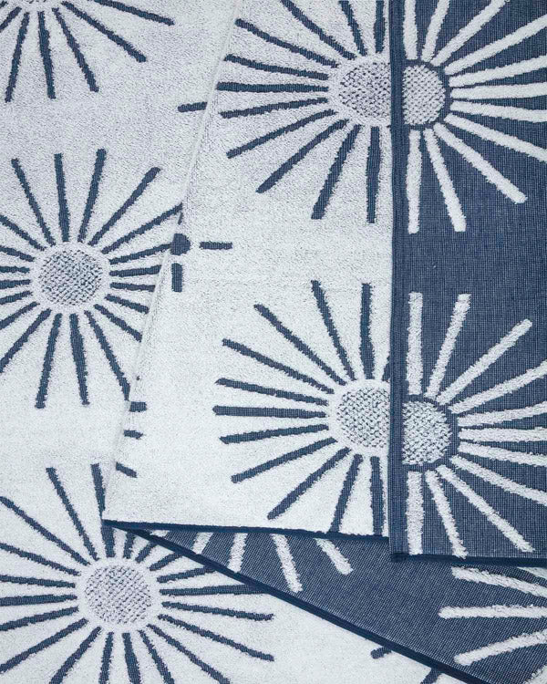 Eden Bath Towel - 4 Mixed- Navy - Image 5