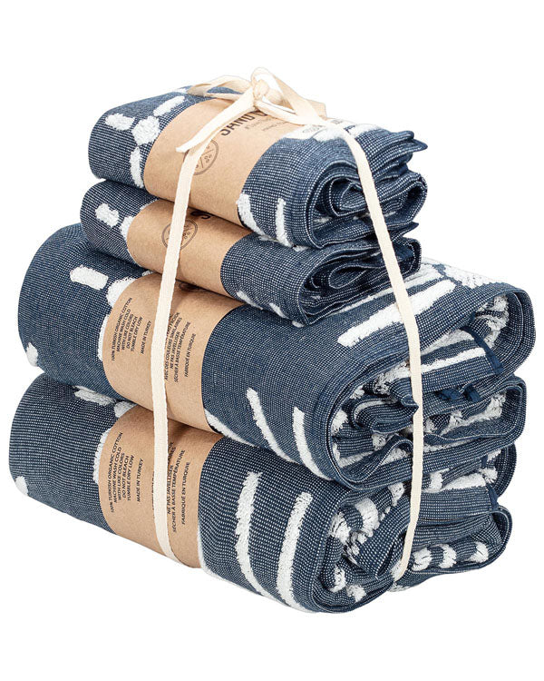 Eden Bath Towel - 4 Mixed- Navy - Image 8