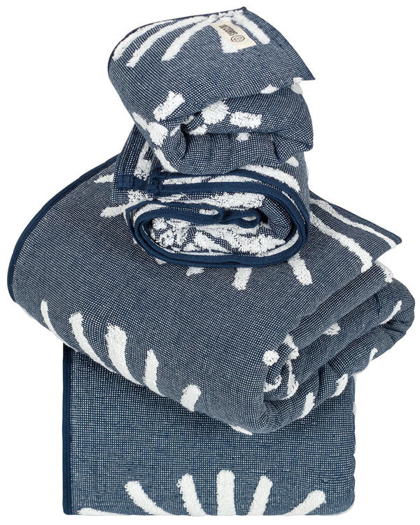 Eden Bath Towel - 4 Mixed- Navy - Image 9