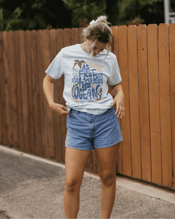 Free As the Ocean SS Tee - Illusion Blue - Image 2