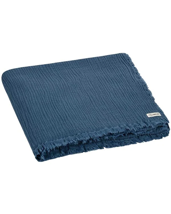 Lara Dark Denim - Muslin Blanket - Queen - Image 4