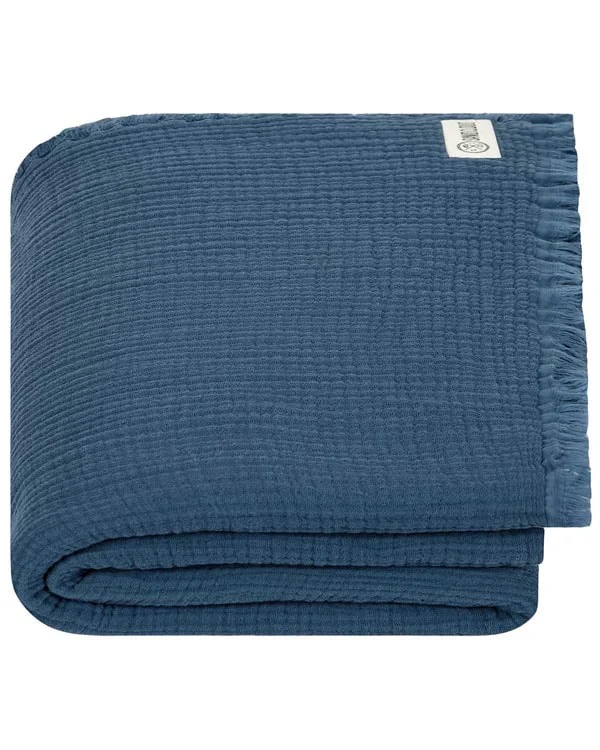 Lara Dark Denim - Muslin Blanket - Queen - Image 6