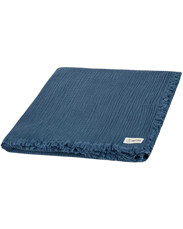 Lara Dark Denim - Muslin Blanket - Queen - Image 8