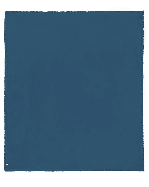 Lara Dark Denim - Muslin Blanket - King - Image 3