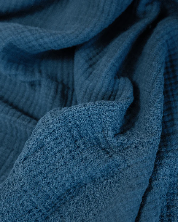 Lara Dark Denim - Muslin Blanket - King - Image 4