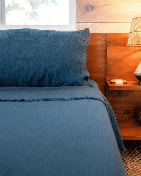 Lara Dark Denim - Muslin Blanket - King - Image 6
