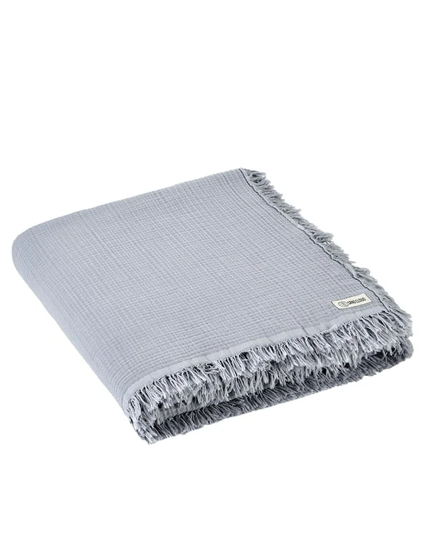 Lara Light Grey - Muslin Blanket - King - Image 9