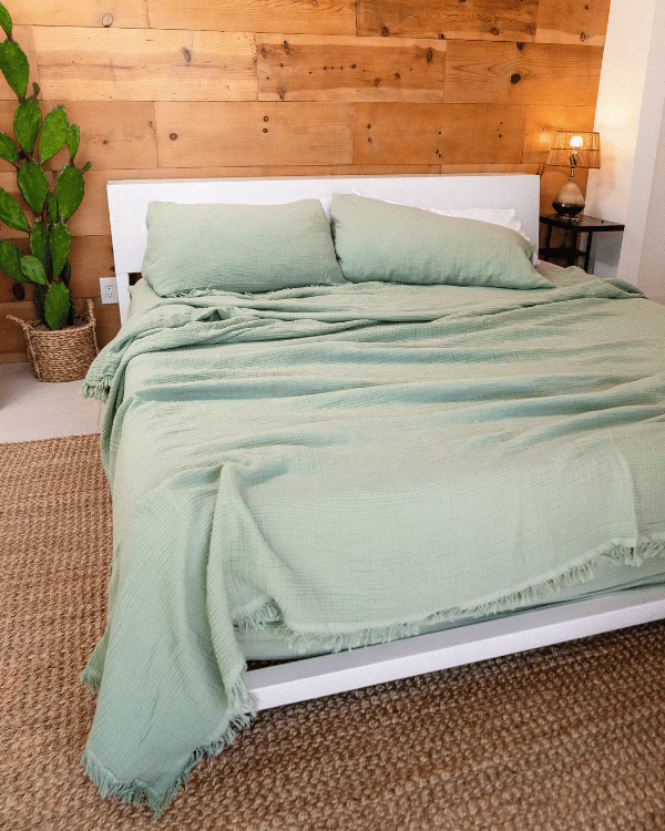 Lara Sage - Muslin Blanket - King - Image 7