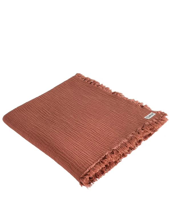 Lara Terracotta - Muslin Blanket - Queen - Image 10