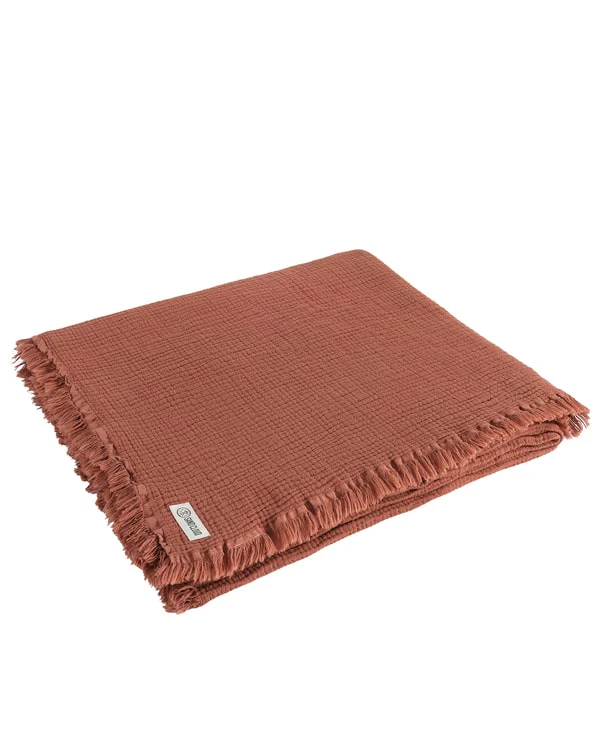Lara Terracotta - Muslin Blanket - Queen - Image 12