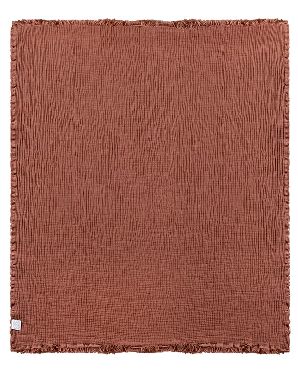 Lara Terracotta - Muslin Blanket - Queen - Image 6