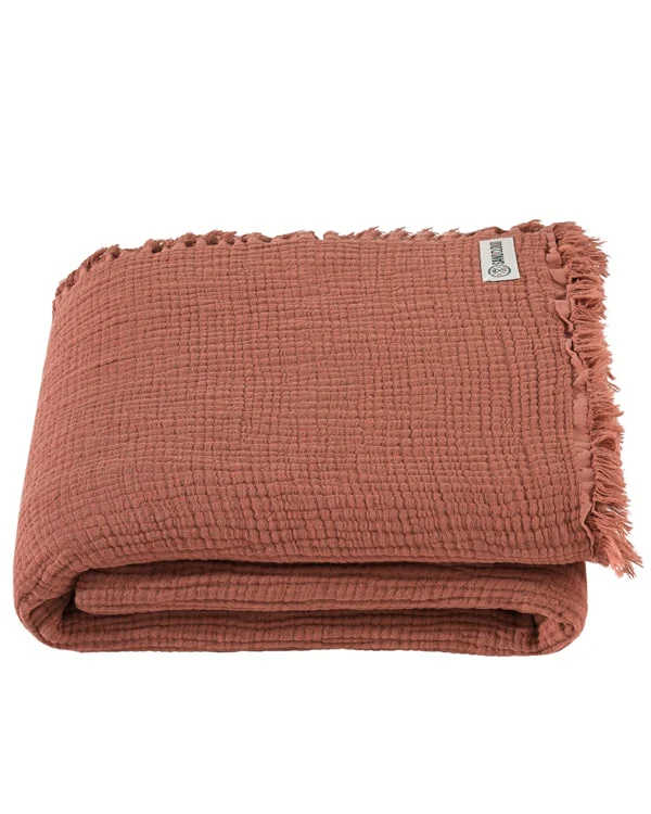 Lara Terracotta - Muslin Blanket - Queen - Image 8