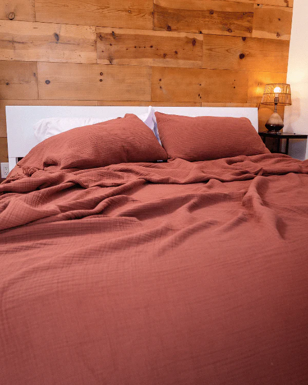 Lara Terracotta - Muslin Blanket - King - Image 10