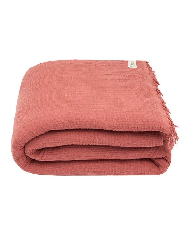 Lara Terracotta - Muslin Blanket - King - Image 11