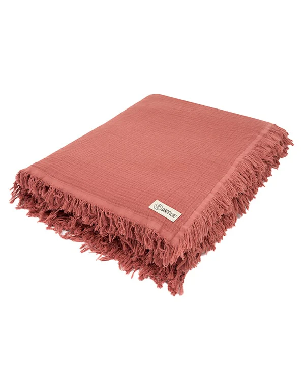 Lara Terracotta - Muslin Blanket - King - Image 12