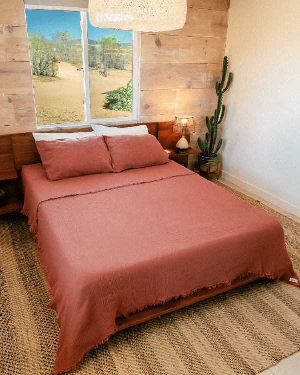 Lara Terracotta - Muslin Blanket - King - Image 3