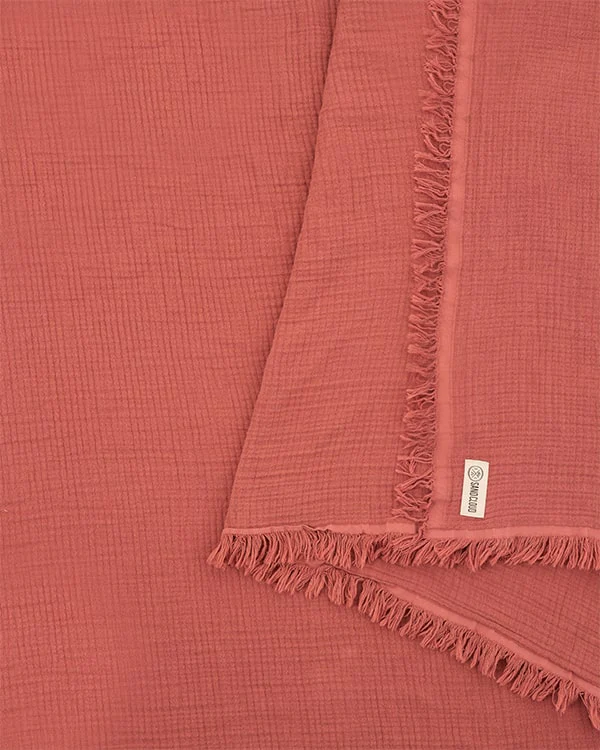 Lara Terracotta - Muslin Blanket - King - Image 4