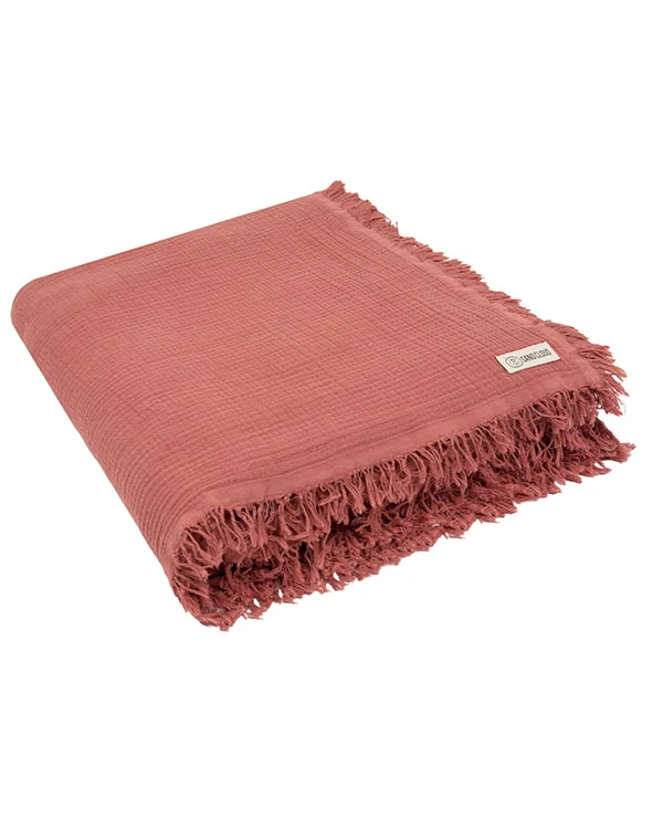 Lara Terracotta - Muslin Blanket - King - Image 9