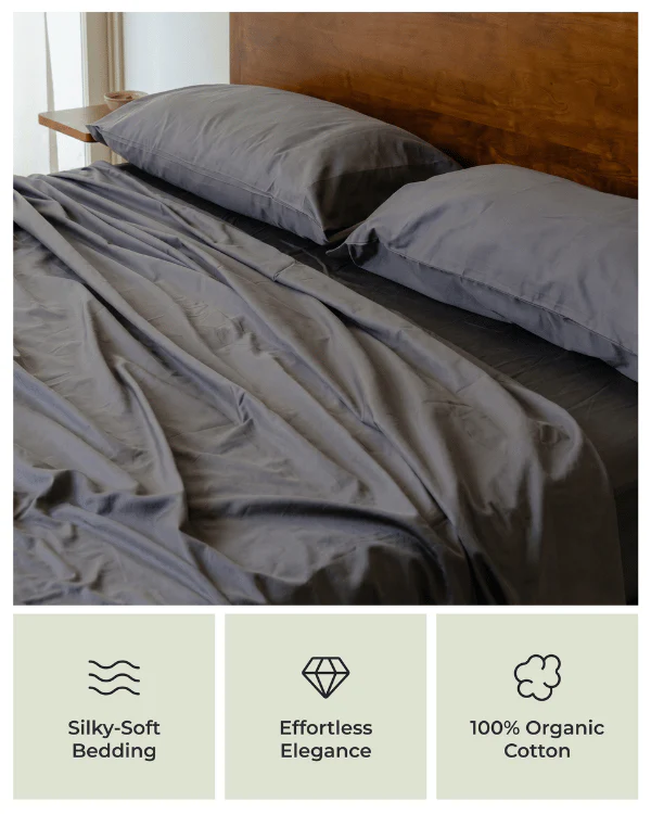 Luxe Sateen Flat Top Sheet Beige - Image 4
