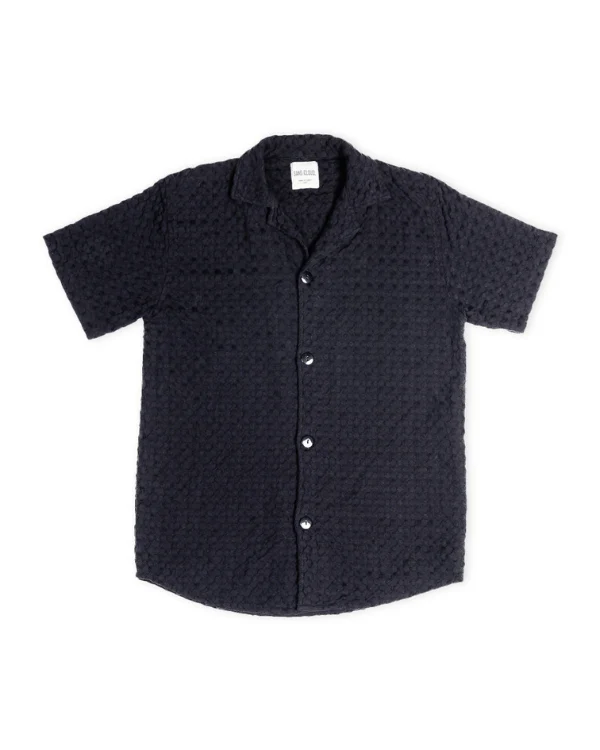 Orb Button Down Waffle Shirt - Black - Mens - Image 2