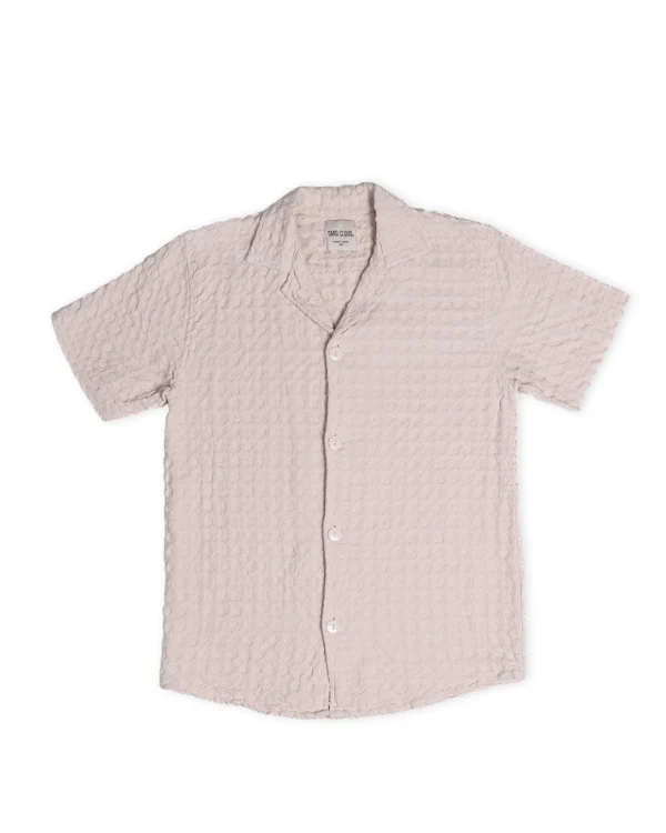 Orb Button Down Waffle Shirt - Sand - Mens - Image 2
