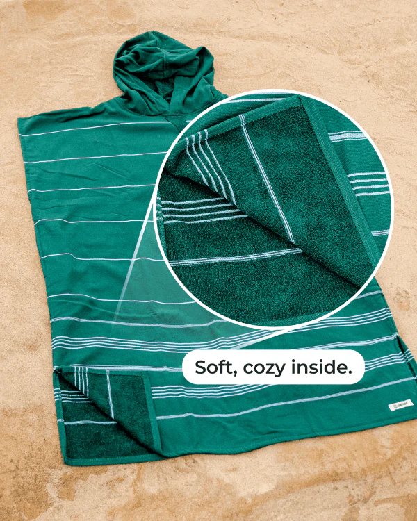 Border Classic Stripe Poncho - Aqua - Image 4