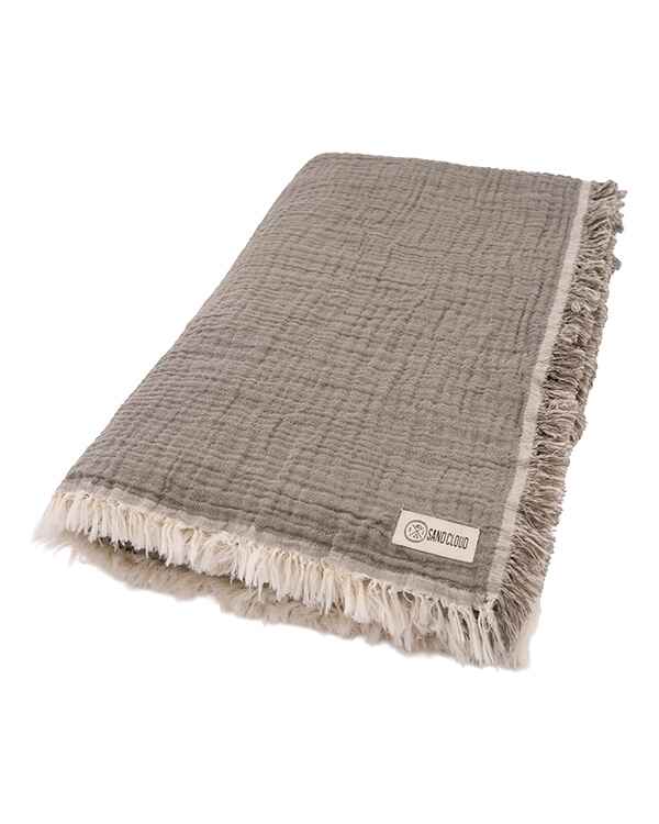 Senna Melange Muslin Blanket - Beige - King - Image 6