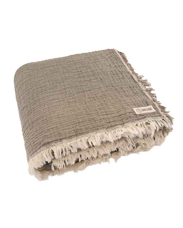 Senna Melange Muslin Blanket - Beige - King - Image 7