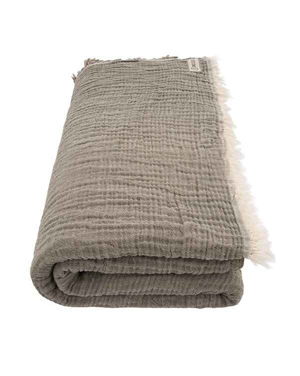 Senna Melange Muslin Blanket - Beige - King - Image 8