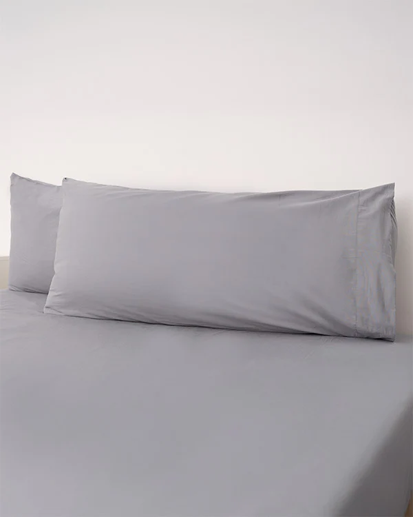 Signature Percale Solid Pillowcase Set Grey - Image 7