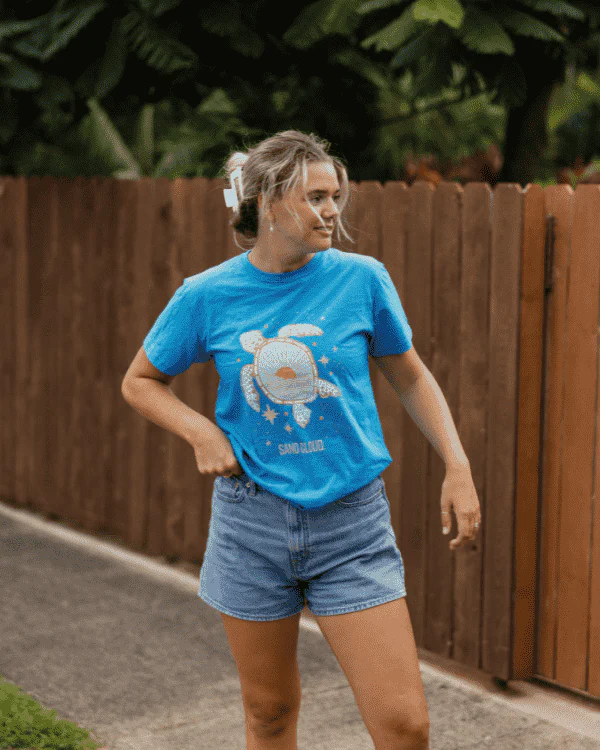 Sunrise Turtle SS Tee - Sapphire Blue - Image 2